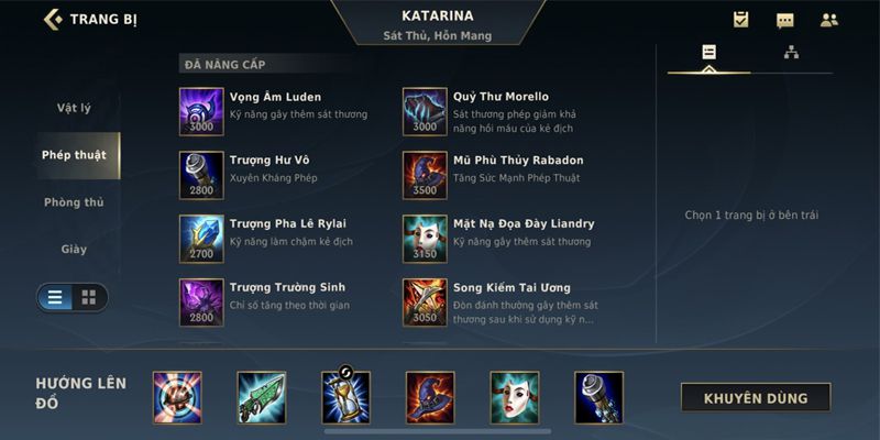 Cần lên đồ cho Katarina tốc chiến như thế nào? Cần lên đồ cho Katarina tốc chiến như thế nào?