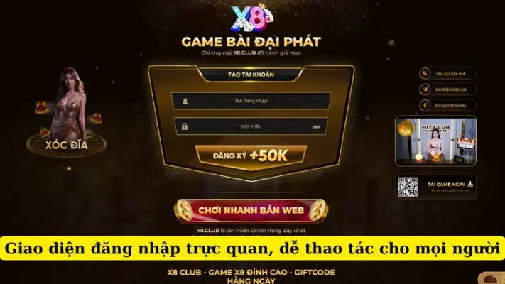 Giao diện đăng nhập trực quan, dễ thao tác cho mọi người